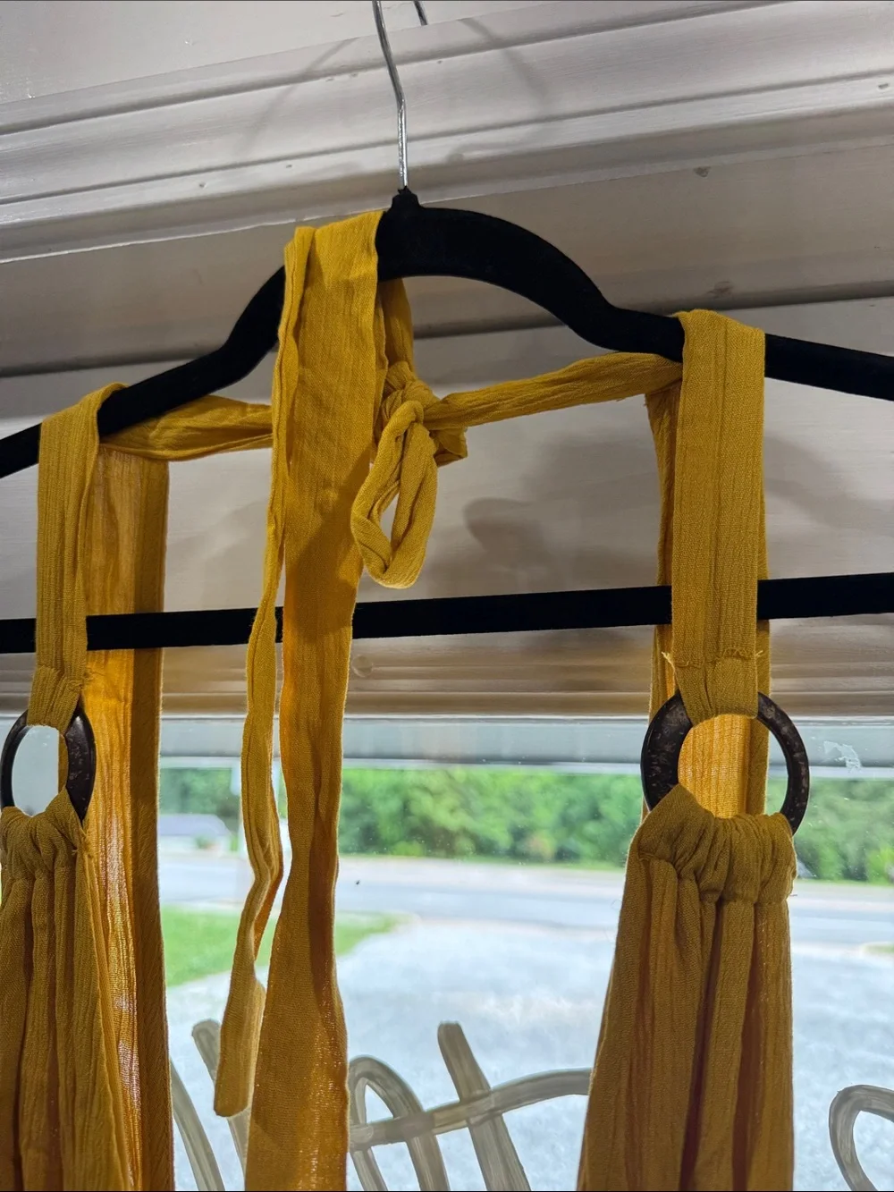 J for Justify Mustard Yellow Halter Jumpsuit with Ring Details